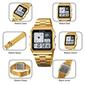 Skmei - 2353 - Digital World Electronic Watch - Gold image 3
