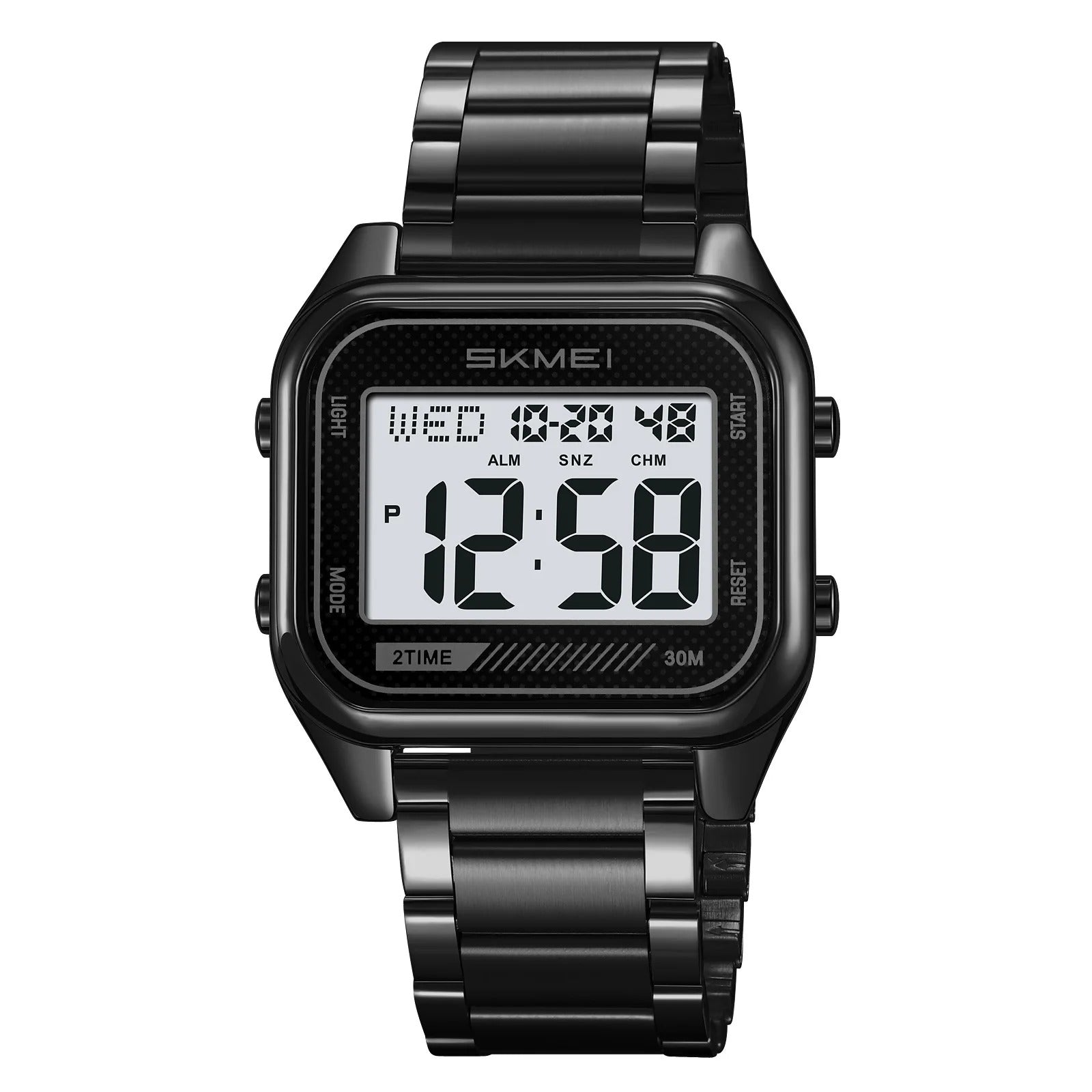 Skmei – 2478 – Digital Sports Stainless Steel Watch – Black/White image 1