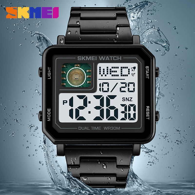 Skmei - 2033 - Bold Square Advanced Digital Functions Watch - black image 0