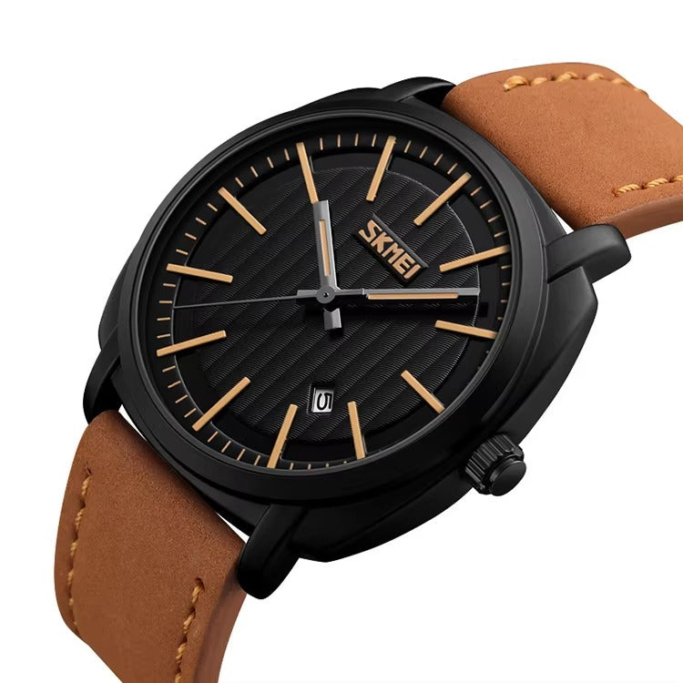 SKMEI - 9169 - Analog Quartz Leather Strap Watch - brown image 0