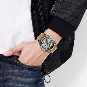 SKMEI - 9271 - Premium Automatic Skeleton Watch - brown image 3