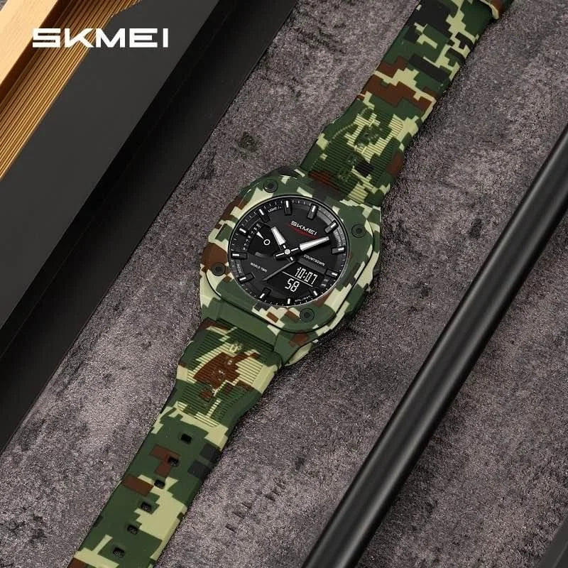 Skmei - 2328 - World Master Dual Display Watch - Green/Camo image 1