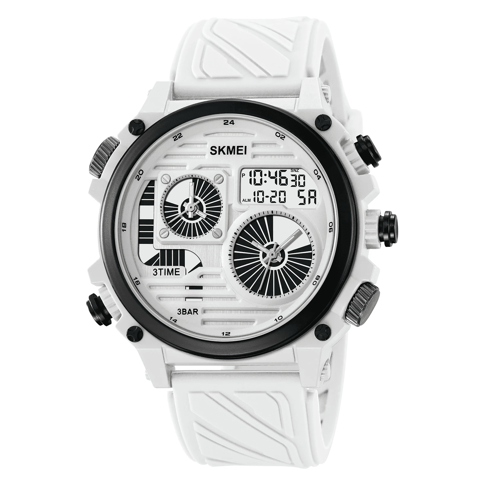 Skmei - 2202 - 4 Time Display Digital Sport - White/White image 0