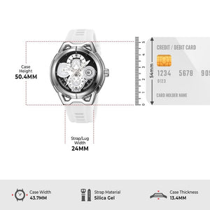 Skmei – 9349 – Silicone Quartz Luxury Watch – Silver/White image 4