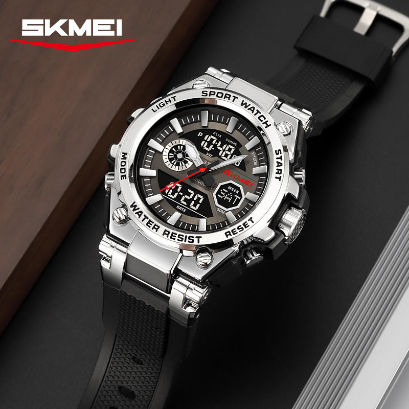 SKMEI - 2417 - High Quality Luxury Watch - Silver/Black image 3