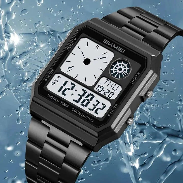 Skmei - 2353 - Digital World Electronic Watch - Black/White image 1
