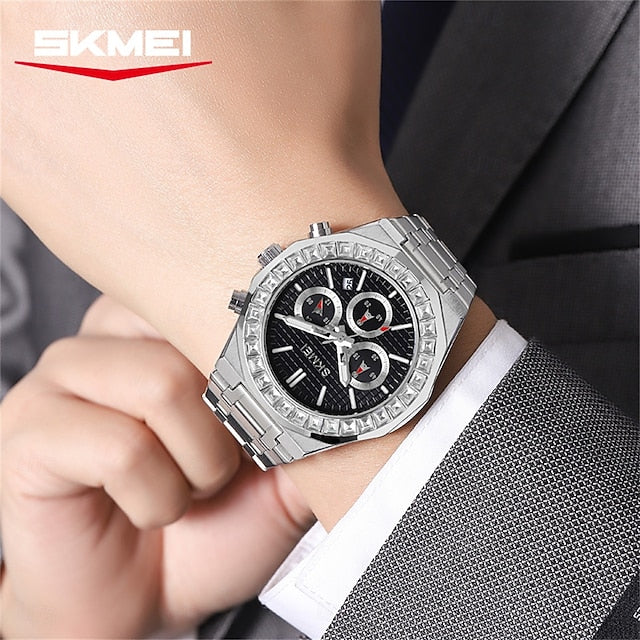 SKMEI - 2380 - High Quality Luxury Watch - Silver/Black image 3