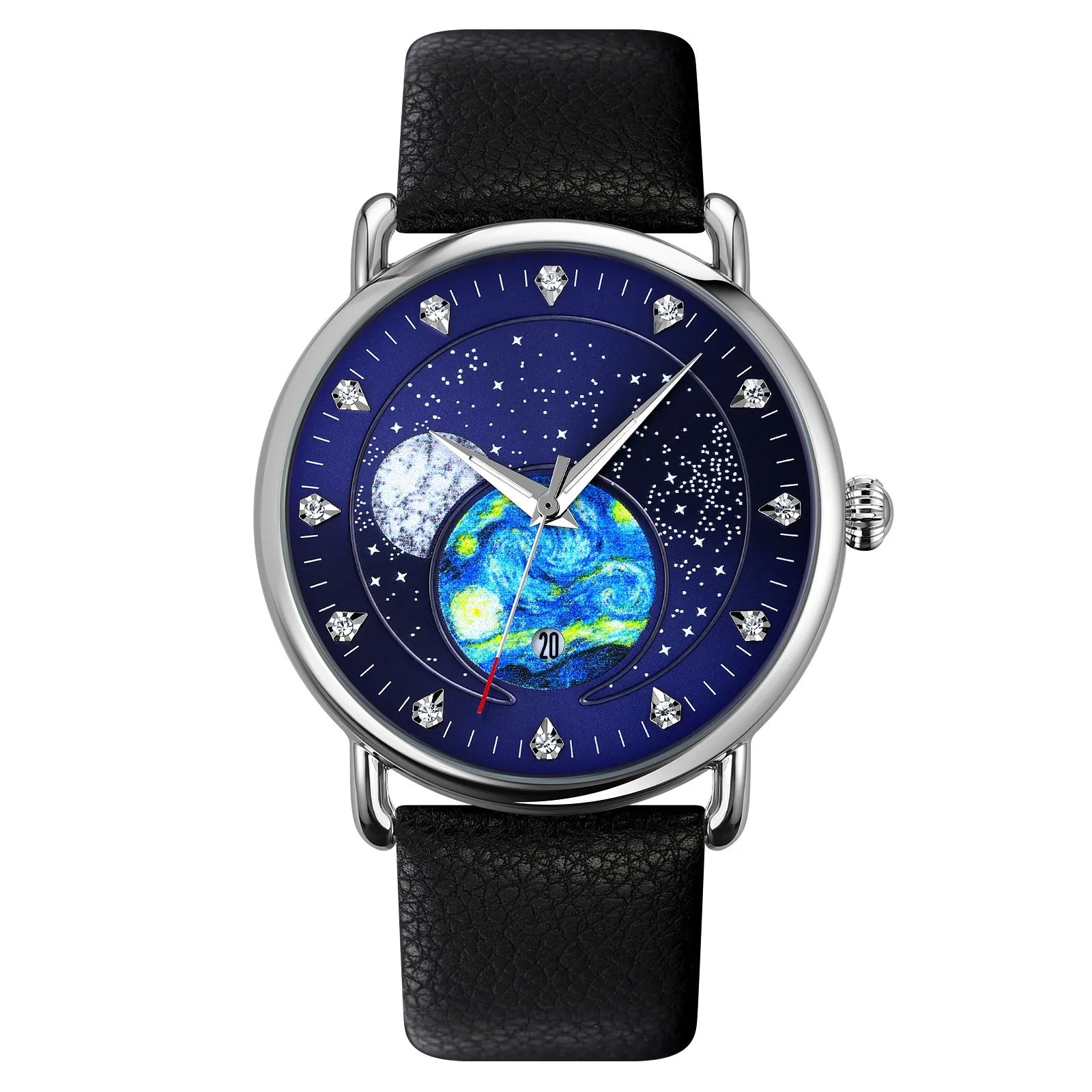 Skmei - 9283 - Classic Analog Galaxy Dial Watch - blue-leather image 0