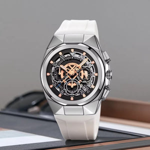 SKMEI - 9377 - Sporty Multi-Function Quartz Watch - silver/white image 0