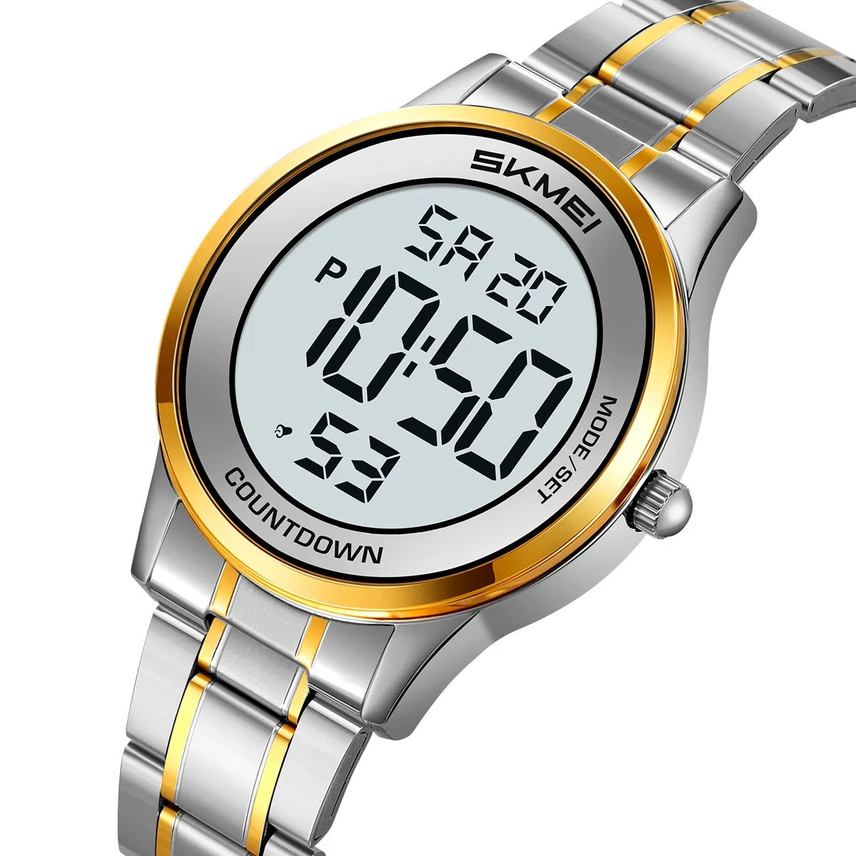 SKMEI 2425 Round Digital Countdown Watch- gold/silver image 0