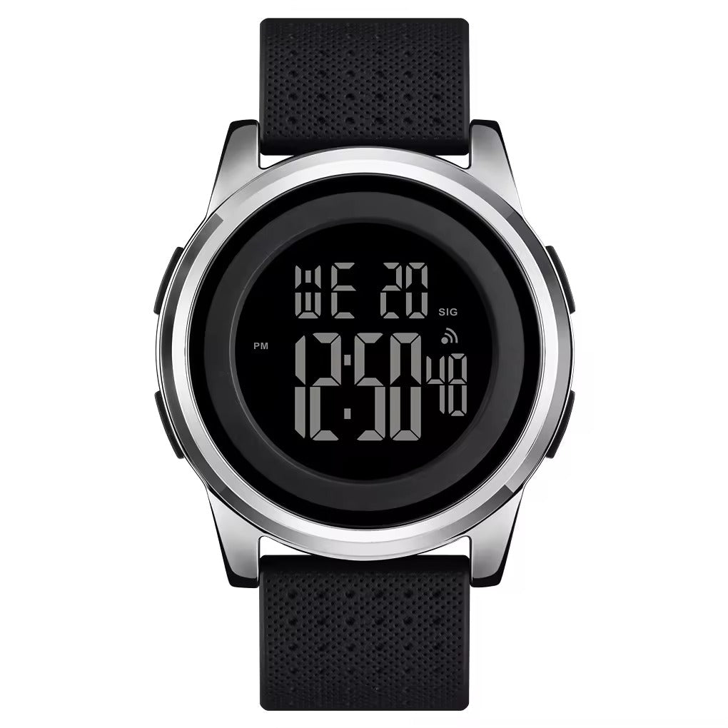 SKMEI - 1502 - Digital Thin Dial Waterproof Wrist Watch - silver image 0