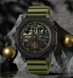 SKMEI - 2355 - High Quality Luxury Watch - ArmyGreen image 3