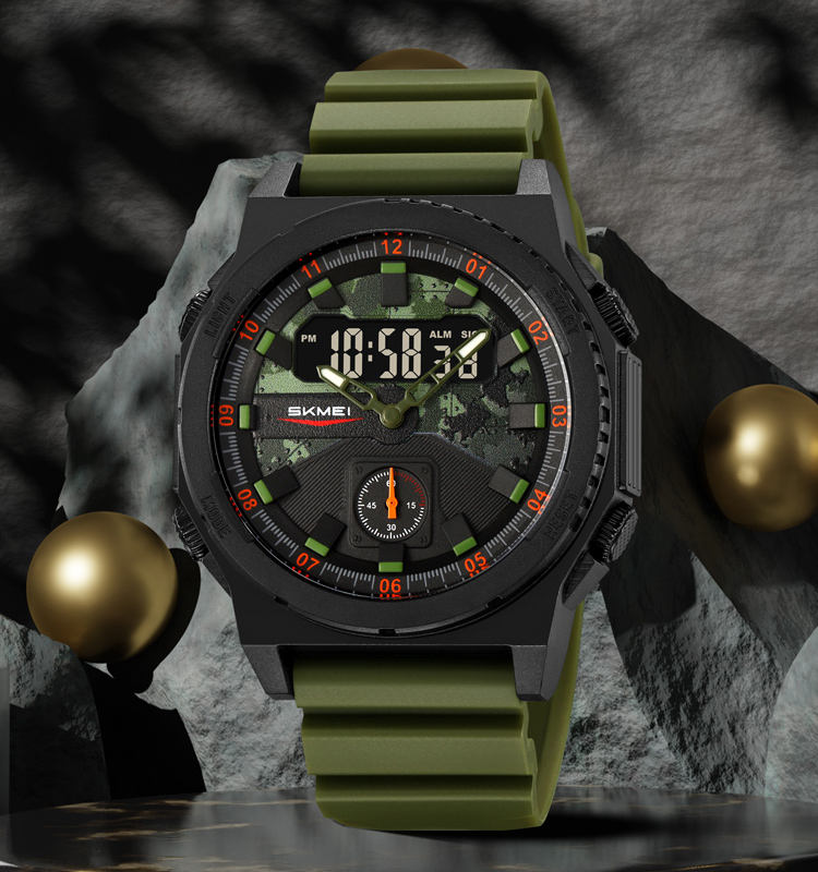 SKMEI - 2355 - High Quality Luxury Watch - ArmyGreen image 3