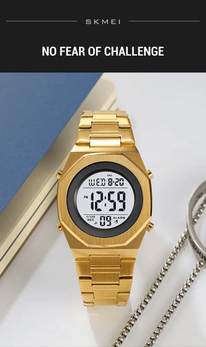 Skmei - 2066 - Digital Sports Waterproof Hand Multifunctional - Golden/White image 1