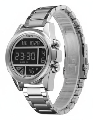 SKMEI - 1448 - Digital Sports Stainless Steel Waterproof Watch - Silver image 2