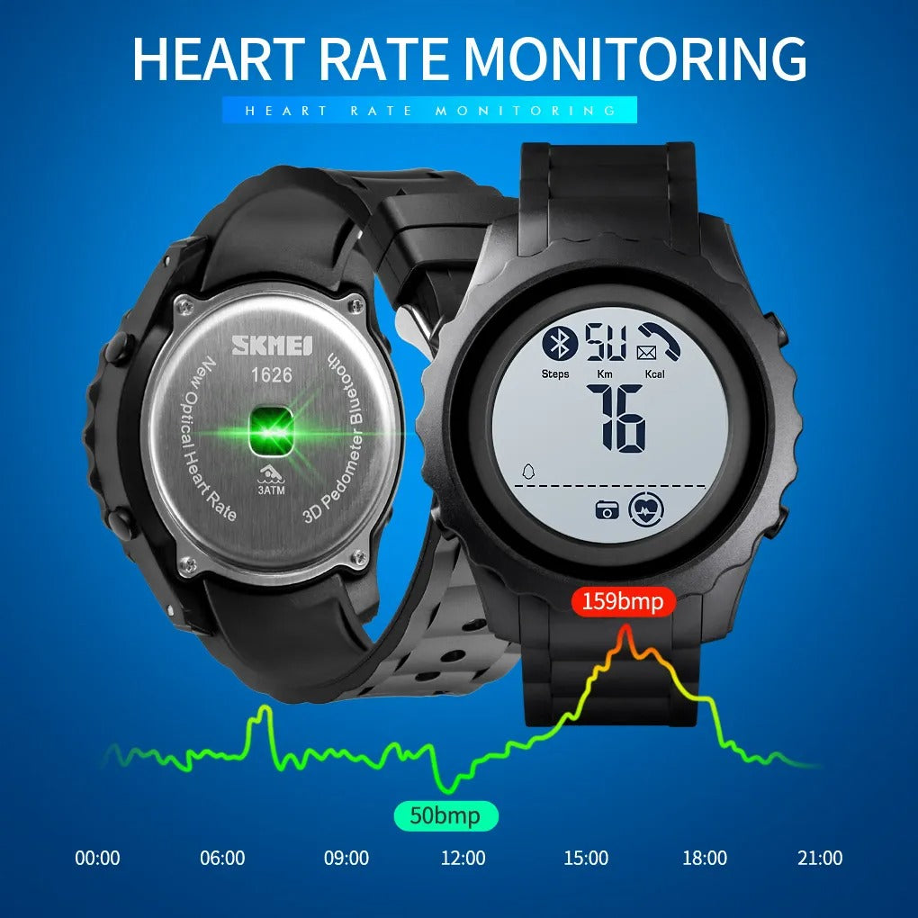 Skmei - 1626 - Health Tracker Digital Watch - Black/White image 2