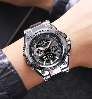 SKMEI - 2417 - High Quality Luxury Watch - Silver/Black image 2