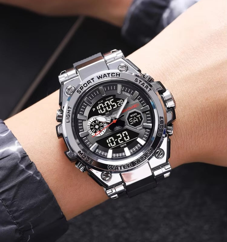 SKMEI - 2417 - High Quality Luxury Watch - Silver/Black image 2