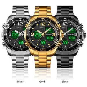 Skmei - 1649 - Rotatable Ring Quartz MultiFunctional Watch - Silver image 5