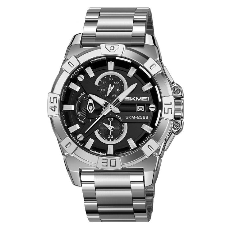 SKMEI - 2399 - Analog Multifunction Watch for Men with Stopwatch - silver image 1