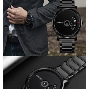 Skmei - 1260 - Waterproof Business Watch For Men - Black/Black-Steel image 4