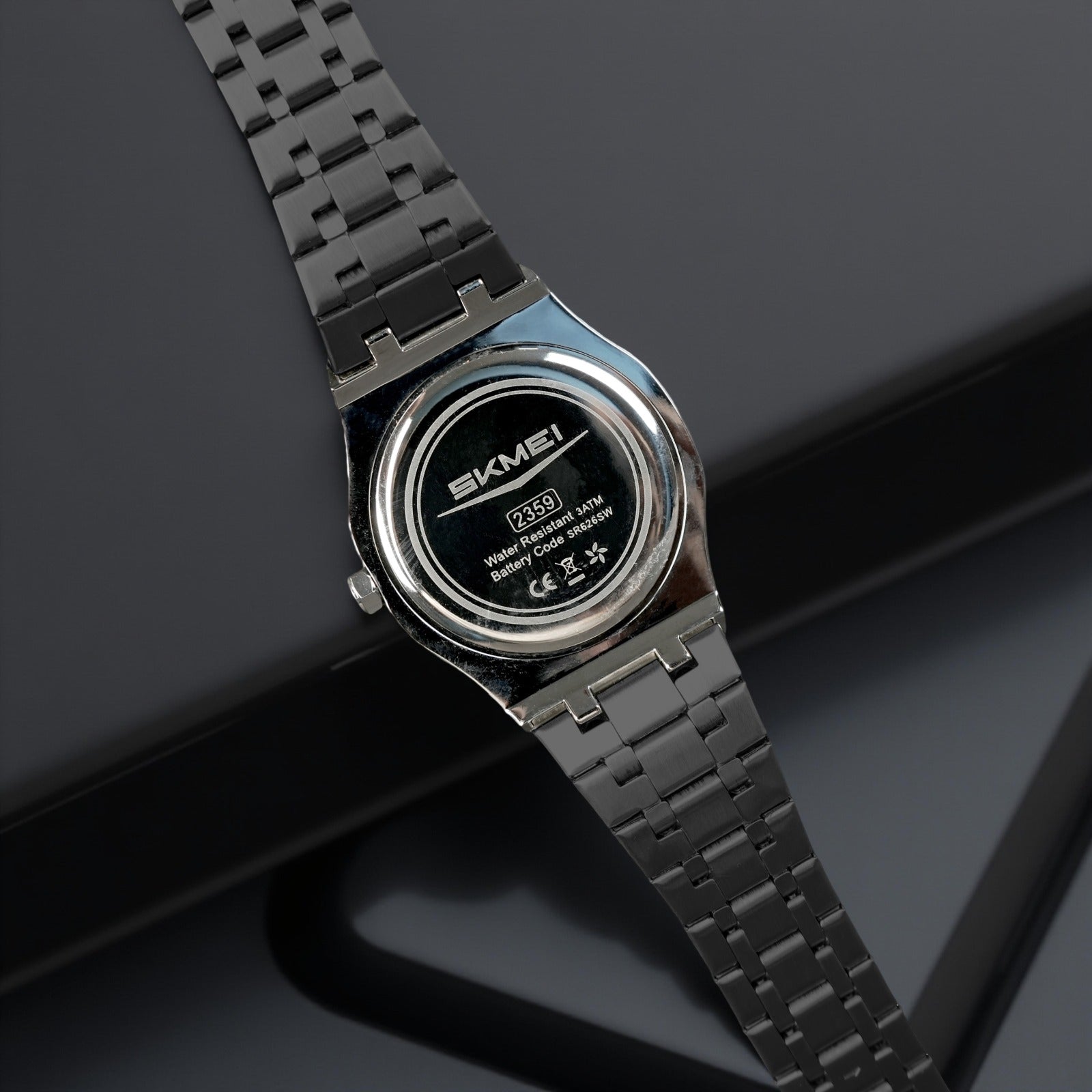 SKMEI - 2359 - Rotating Wheel Sports Edition Watch - black-steel image 2