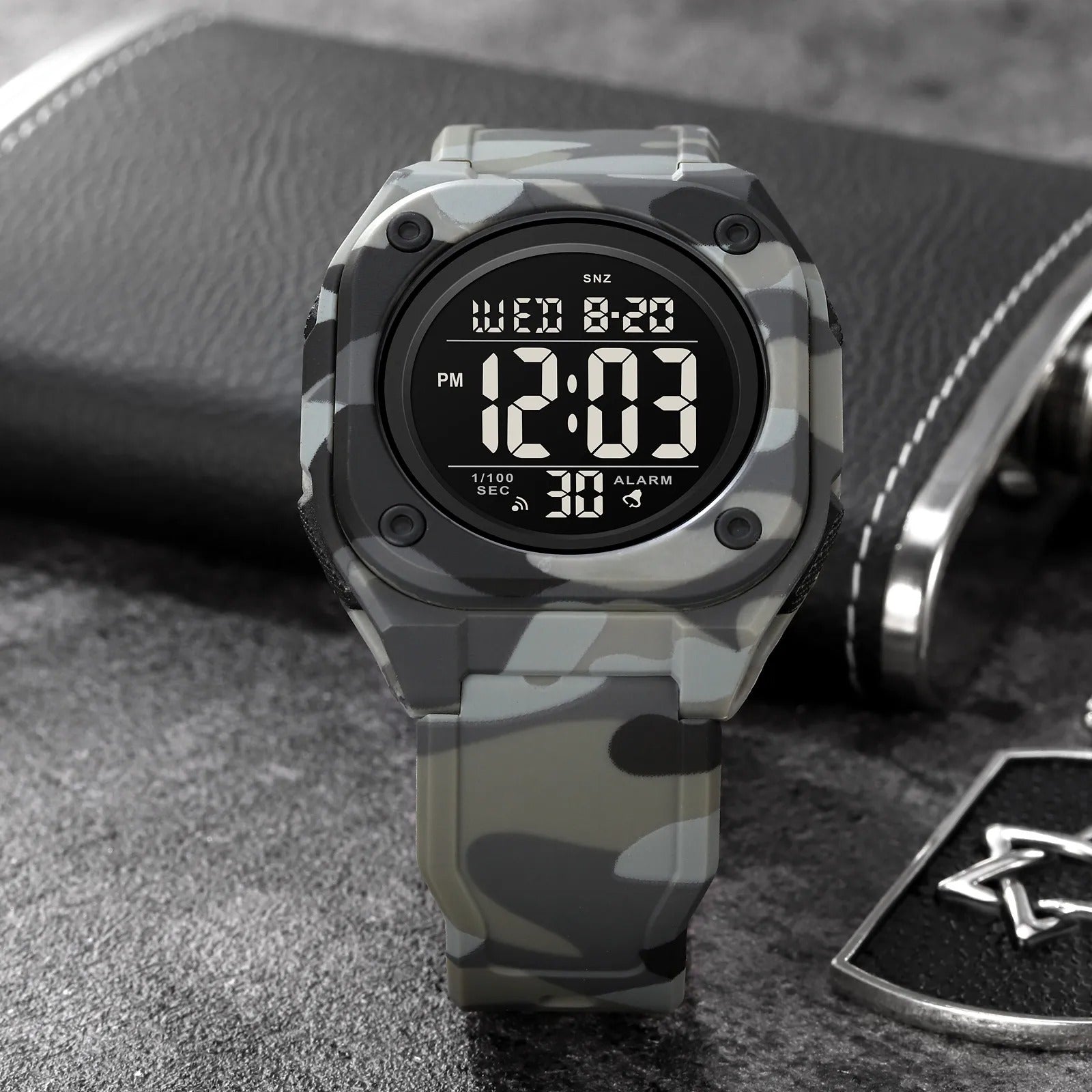Skmei - 2160 - Smart Digital Functions Watch - grey camo image 3