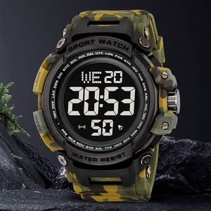 Skmei - 2422 - Digital Big Dial Shock Sports Watch - army green camo image 3