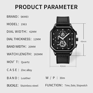 Skmei - 1963 - Waterproof Watch With Date Countdown - Black image 4
