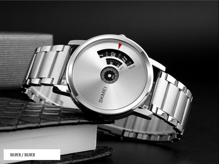SKMEI -1260 - Waterproof Business Watch For Men - Silver/Silver-Steel image 4