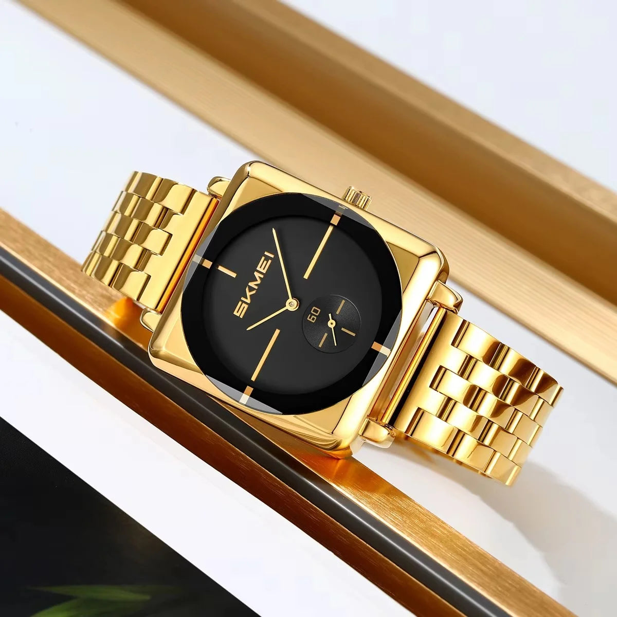Skmei - 2413 - Minimal Elegant Square Design - Gold image 1