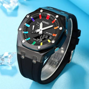 Skmei - 2100 - World Time 50m Waterproof - Black/Black image 7
