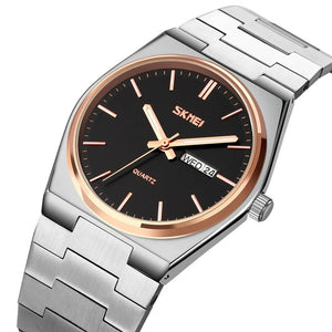 SKMEI - 9288 - Business Class Luxury Watch - Silver/Rosegold-Black image 1
