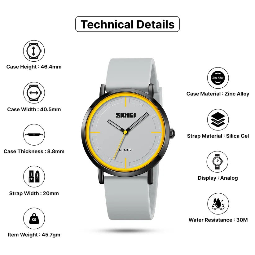 SKMEI - 2050 - High Quality Luxury Watch - Grey image 4