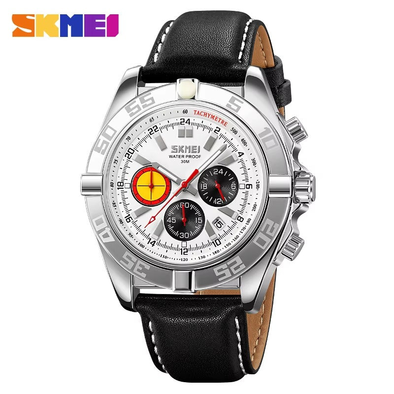 SKMEI - 9322 - Male Wristwatch Business Sport Chronograph - Silver/White image 2
