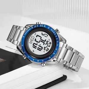 Skmei - 2145 - Smart Digital Features Watch - Silver/Blue image 1