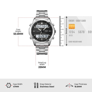 Skmei - 2049 - Multifunctional Waterproof Watch - Silver/White image 4