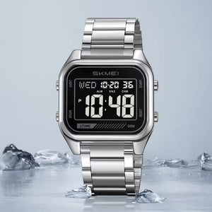 Skmei – 2478 – Digital Sports Stainless Steel Watch – Silver/Black image 1
