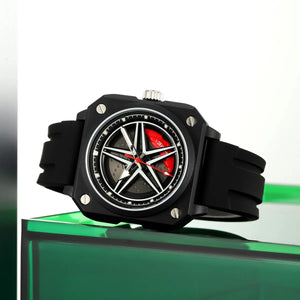Skmei 2362 Trendy Wheel Spinner Quartz Silicon Strap - Black image 3