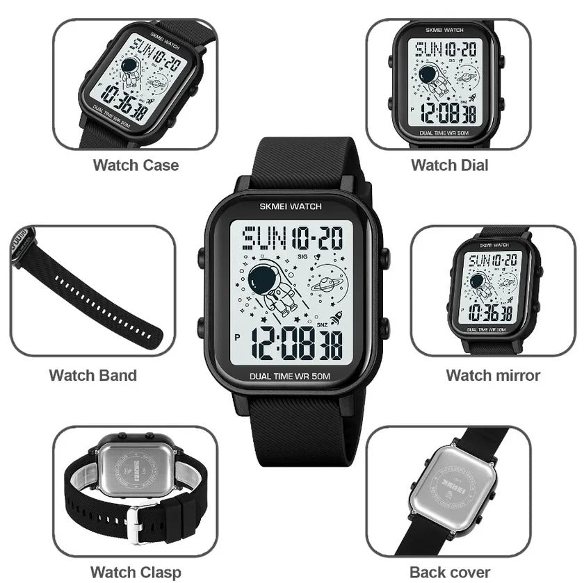 Skmei - 1971 - Space Explorer Digital Watch - Black image 5