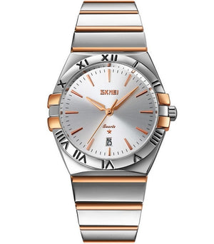 SKMEI - 9257 - Business Stainless Steel Band Men's Watch - rose gold/silver-silver (man) image 1