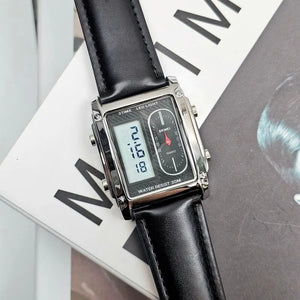 Skmei - 1868 (strap) - Digital LED Luminous Waterproof - Silver-Leather image 3