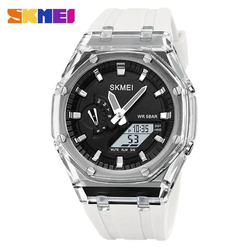 Skmei - 2100 - World Time 50m Waterproof - White/Black image 5