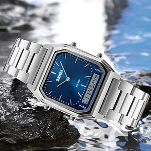 Skmei - 1220 - Dual Time Sports Watch - Silver/Blue image 1