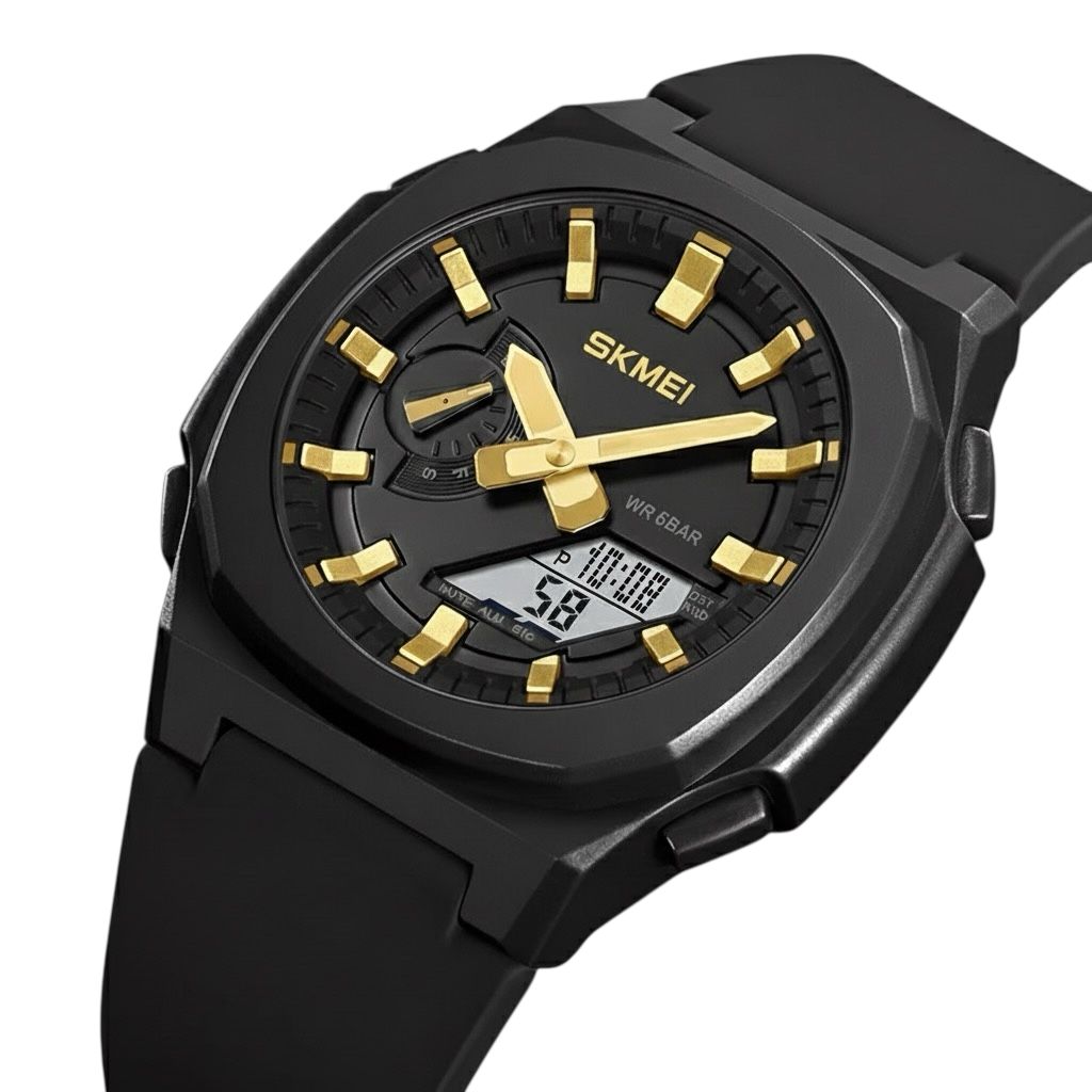 Skmei - 2091 - Digital Analog - Black/Gold-White image 0
