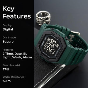 Skmei - 1988 - Street Armor Digital Watch - Dark Green image 6