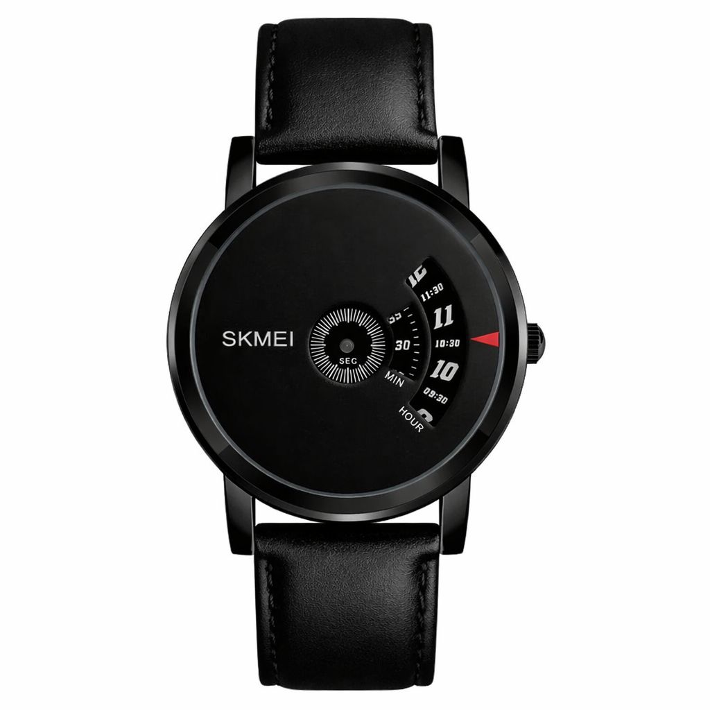 SKMEI - 1260 - Waterproof Business Watch For Men - black/black leather belt image 0