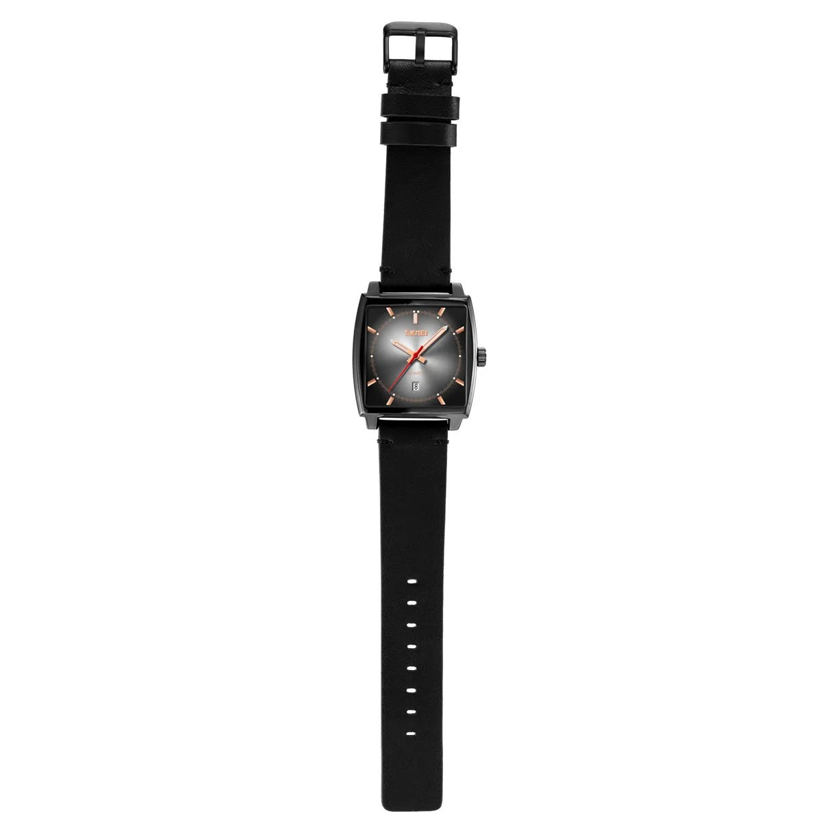 Skmei - 9316 - Elegant Square Analog Watch - black/silver image 3