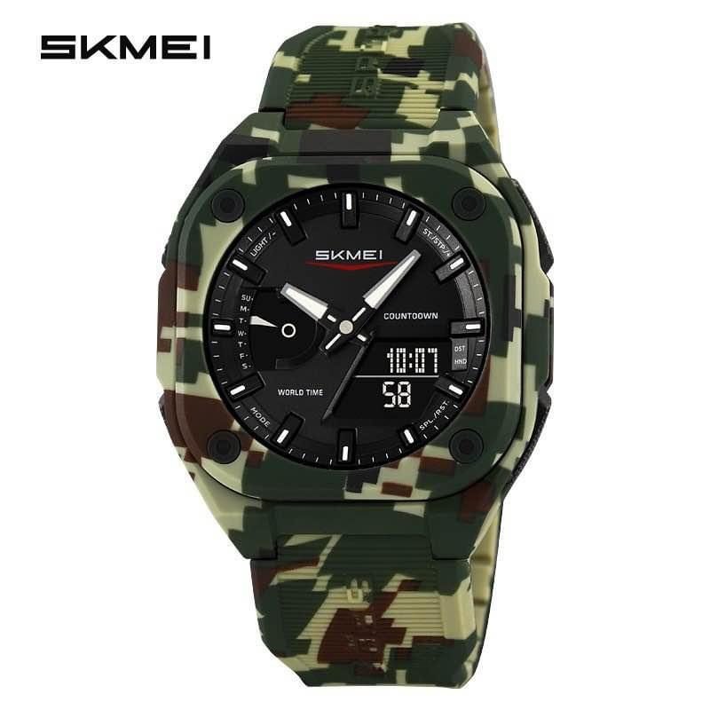 Skmei - 2328 - World Master Dual Display Watch - Green/Camo image 0