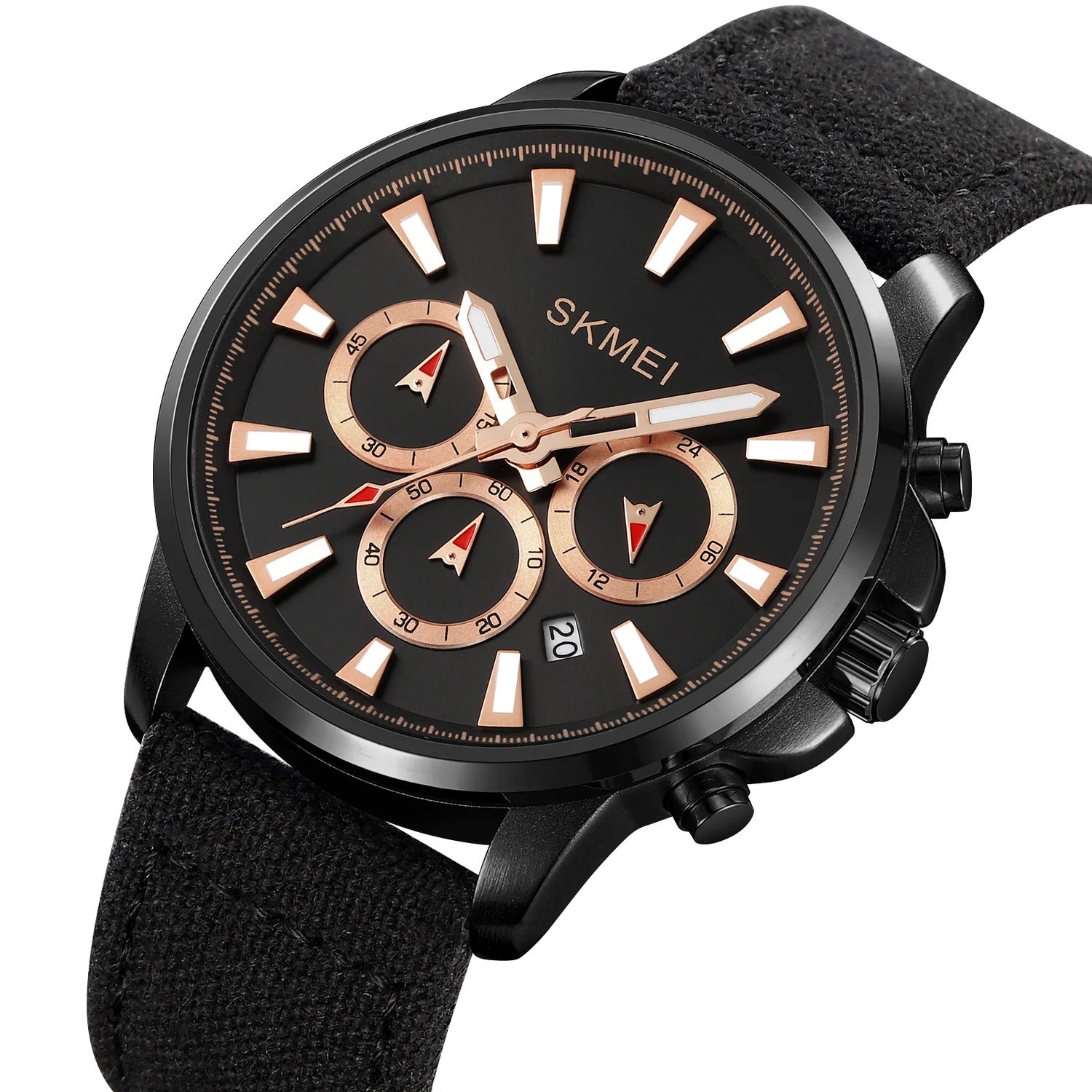 SKMEI - 2071 - High Quality Luxury Watch - Black/Black-Nylon image 2